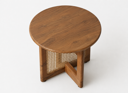 CaneCraft Round Coffee Table