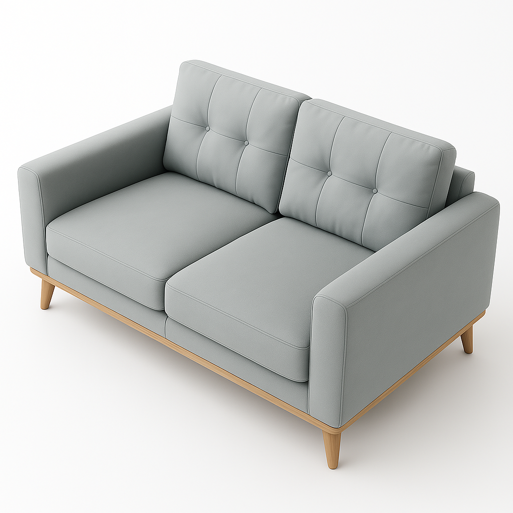 Modern Grey 2-Seater Sofa